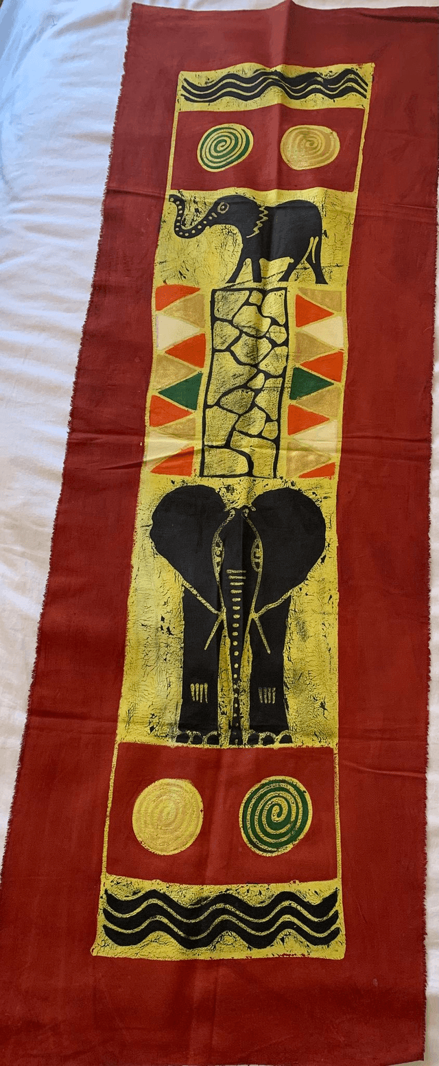 2 Elephant Batik with orangy border